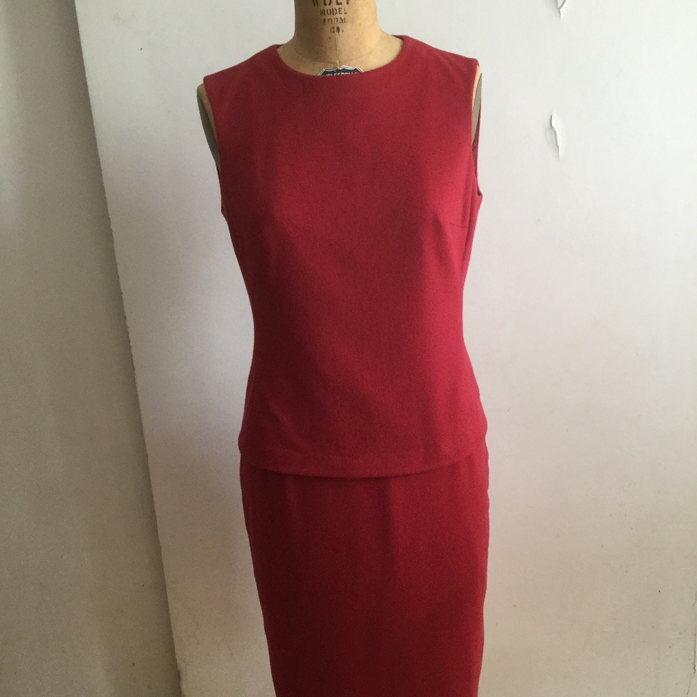 AGNONA SCARLET CASHMERE 2PC DRESS US 6